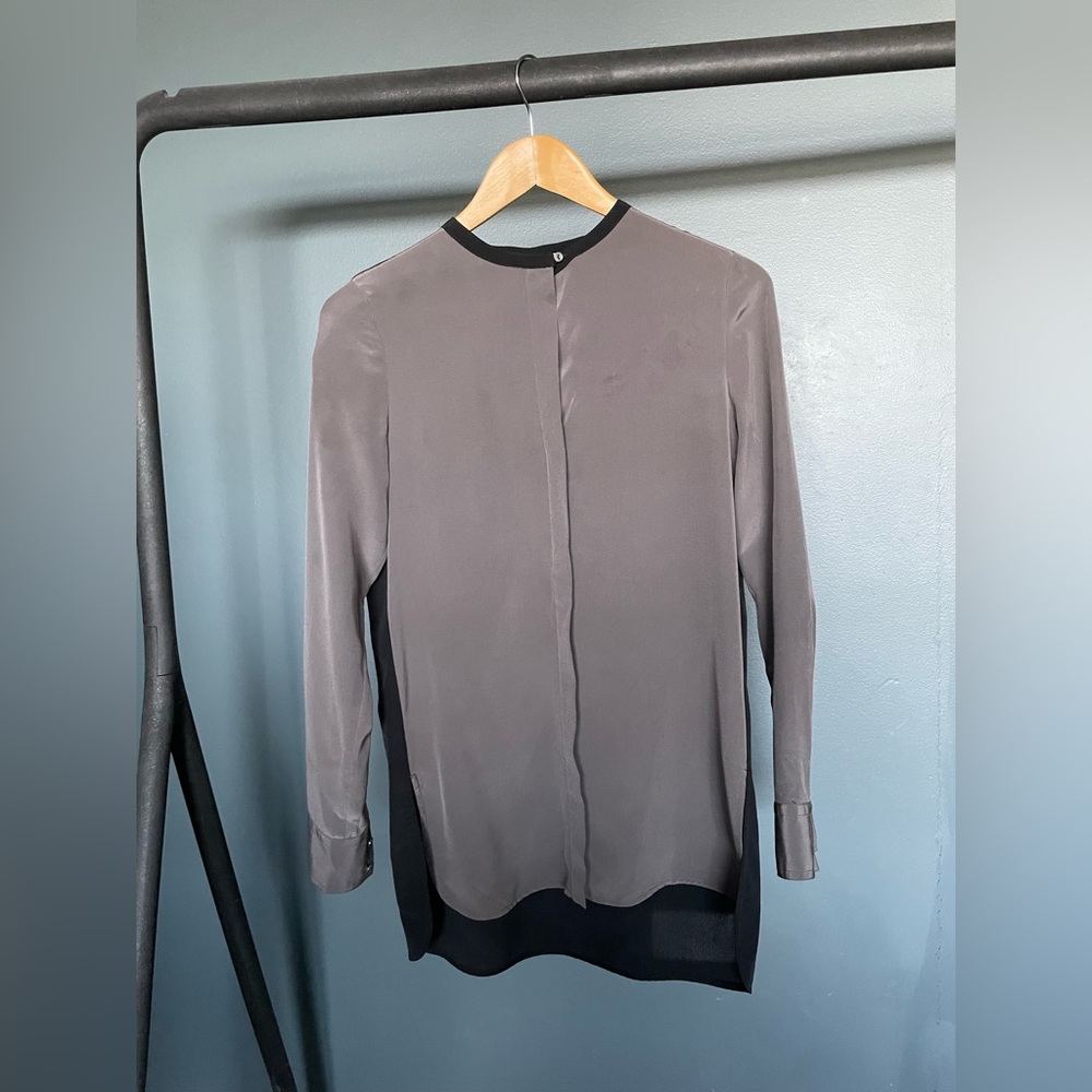 Vince Charcoal and Black Blouse